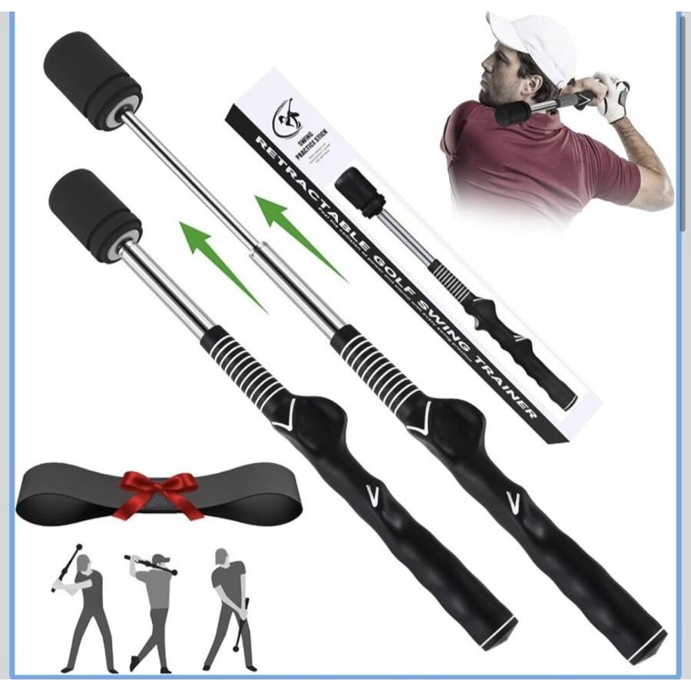 MIKOSI Retractable Golf Swing Trainer, Grip Trainer and Right-Handed